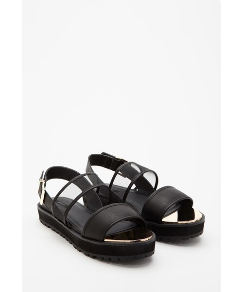 FOREVER 21（フォーエバー トゥエンティーワン）の「FOREVER 21 Mesh-Strap Flatform Sandals（サンダル・レディース・White/Black・8.5/9/6/7/10/5.5/7.5/8/6.5）」の12枚目の写真