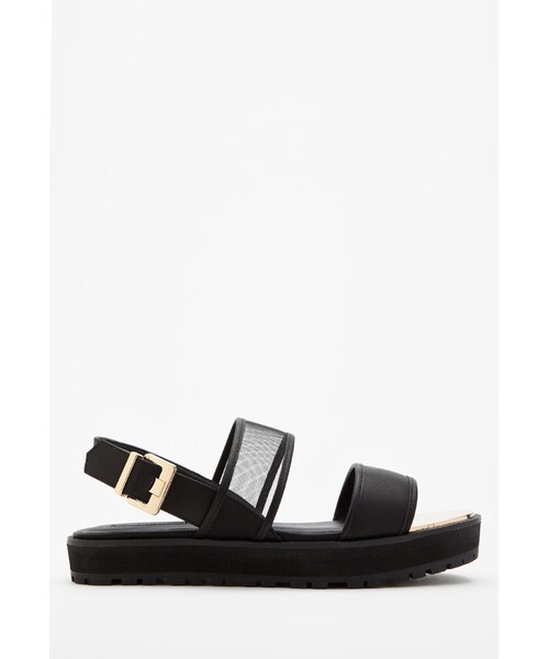 FOREVER 21（フォーエバー トゥエンティーワン）の「FOREVER 21 Mesh-Strap Flatform Sandals（サンダル・レディース・White/Black・8.5/9/6/7/10/5.5/7.5/8/6.5）」の7枚目の写真