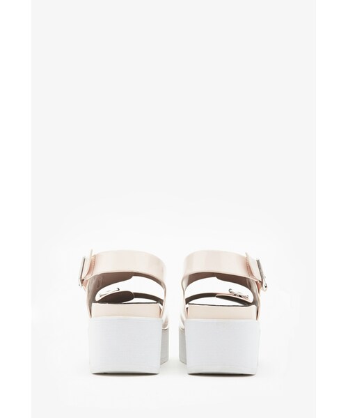 FOREVER 21（フォーエバー トゥエンティーワン）の「FOREVER 21 Buckled Flatform Sandals（サンダル・レディース・Black/Light pink/Silver・8.5/7/9/10/8/5.5/7.5/6.5/6）」の12枚目の写真