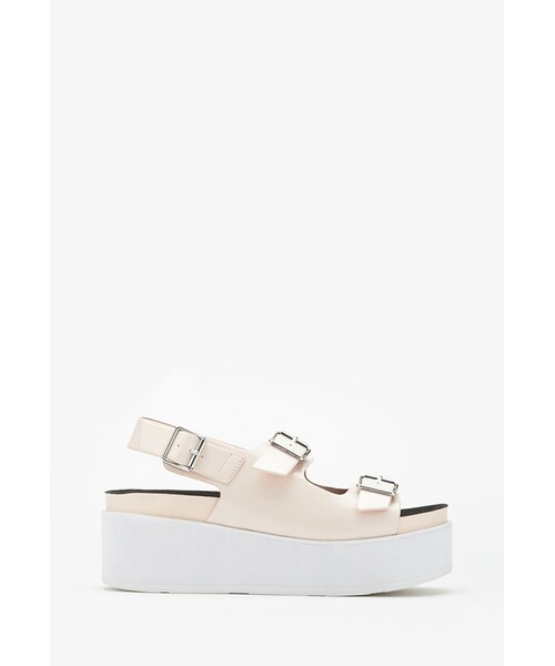 FOREVER 21（フォーエバー トゥエンティーワン）の「FOREVER 21 Buckled Flatform Sandals（サンダル・レディース・Black/Light pink/Silver・8.5/7/9/10/8/5.5/7.5/6.5/6）」の11枚目の写真