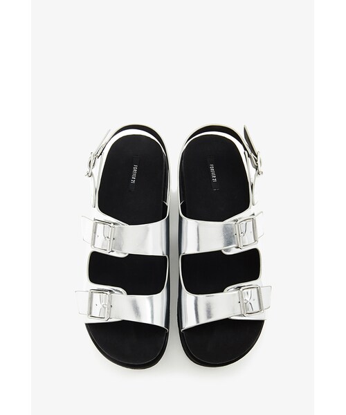 FOREVER 21（フォーエバー トゥエンティーワン）の「FOREVER 21 Buckled Flatform Sandals（サンダル・レディース・Black/Light pink/Silver・8.5/7/9/10/8/5.5/7.5/6.5/6）」の13枚目の写真