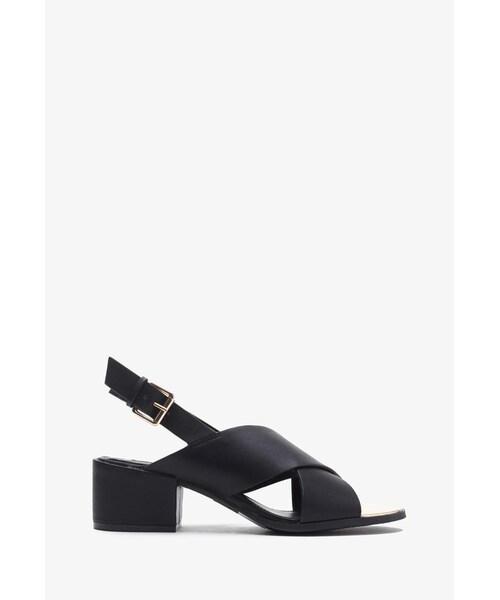 FOREVER 21（フォーエバー トゥエンティーワン）の「FOREVER 21 Crisscross-Strap Slingback Sandals（サンダル・レディース・Black/White・7/5.5/6/6.5/7.5/8/8.5/9/10）」の2枚目の写真