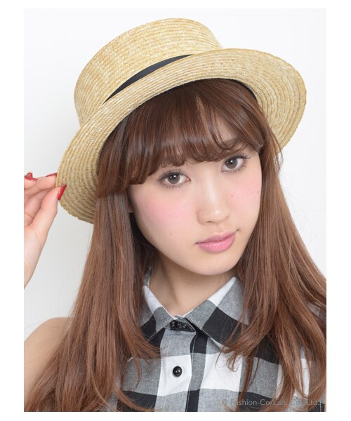 TITTY&CO.（ティティーアンドコー）の「リボンカンカン帽（帽子・レディース・ベージュ/ブラック/ブラウン・F）」の3枚目の写真