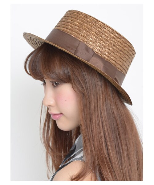 TITTY&CO.（ティティーアンドコー）の「リボンカンカン帽（帽子・レディース・ベージュ/ブラック/ブラウン・F）」の5枚目の写真