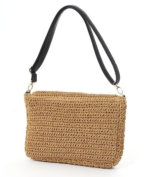 LEPSIM（レプシィム）の「【WEB先行予約】ペーパークラッチショルダーバッグ（バッグ・レディース・ライトベージュ/ブラウン/ネイビー・ONE SIZE）」の9枚目の写真