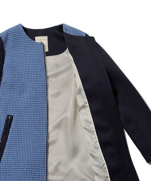 BABYLONE（バビロン）の「デニム風ツイードコート（ジャケット/アウター・レディース・ｸﾞﾚｰ/ﾌﾞﾙｰ・36/38）」の7枚目の写真