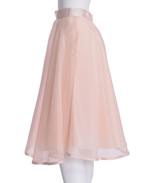 MERCURYDUO（マーキュリーデュオ）の「【DUO】 オーガンジーミディアムフレアスカート（スカート・レディース・ライトグレー/ブラック/ベビーピンク/カーキ・F）」の6枚目の写真