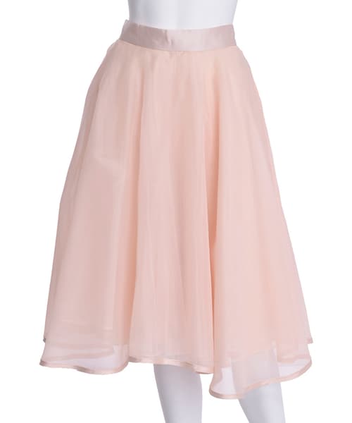 MERCURYDUO（マーキュリーデュオ）の「【DUO】 オーガンジーミディアムフレアスカート（スカート・レディース・ライトグレー/ブラック/ベビーピンク/カーキ・F）」の9枚目の写真