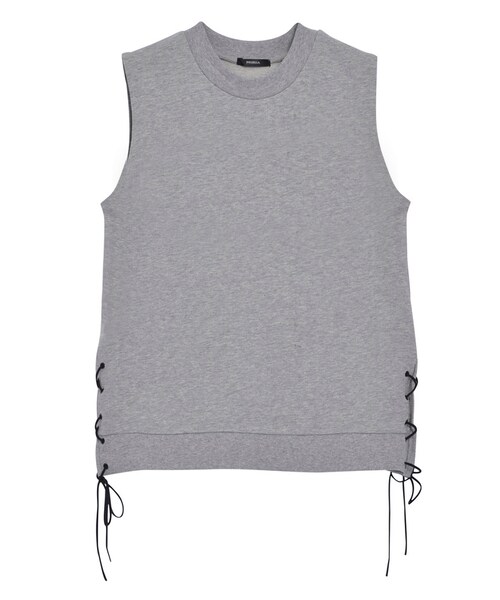 MURUA（ムルーア）の「【CASUAL】レースUPスウェットタンクトップ（トップス・レディース・ホワイト/グレー/ブラック）」の3枚目の写真