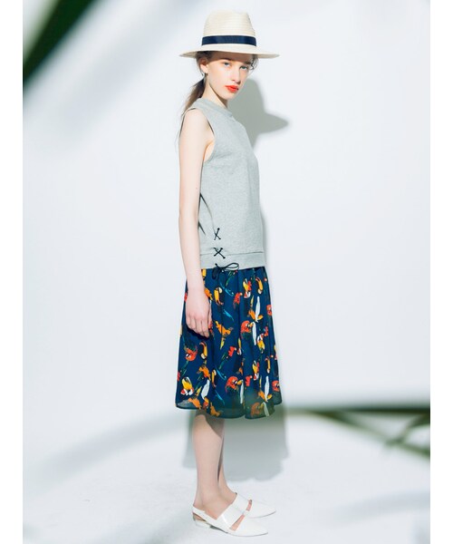 MURUA（ムルーア）の「【CASUAL】レースUPスウェットタンクトップ（トップス・レディース・ホワイト/グレー/ブラック）」の6枚目の写真