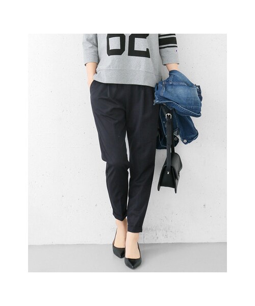 URBAN RESEARCH DOORS(アーバンリサーチドアーズ)の「ギャバストレッチイージーパンツ(パンツ・レディース・CHARCOAL/NAVY・36/38)」の8枚目の写真