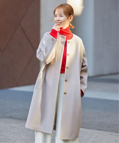 SLOBE IENA（スローブイエナ）の「Super100シャギーノーカラーコート