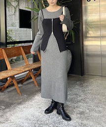 CAPRICIEUX LE'MAGE | 【サイズ展開あり】Wジップビスチェワンピース(ワンピース/ドレス)