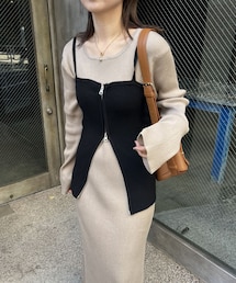 CAPRICIEUX LE'MAGE | 【サイズ展開あり】Wジップビスチェワンピース(ワンピース/ドレス)
