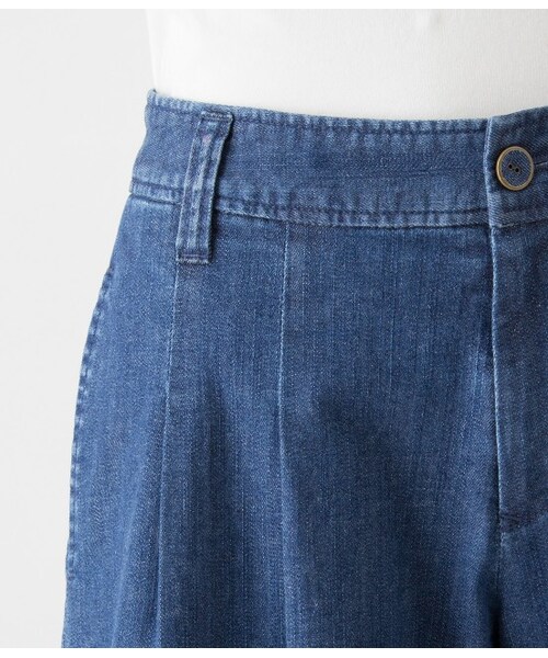 ROPE' PICNIC(ロペピクニック)の「【先行予約】ムラ糸デニムワイドハーフパンツ(パンツ・レディース・ネイビー/ブルー・36/38/40)」の7枚目の写真