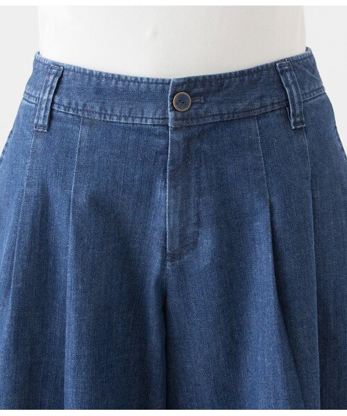 ROPE' PICNIC(ロペピクニック)の「【先行予約】ムラ糸デニムワイドハーフパンツ(パンツ・レディース・ネイビー/ブルー・36/38/40)」の6枚目の写真