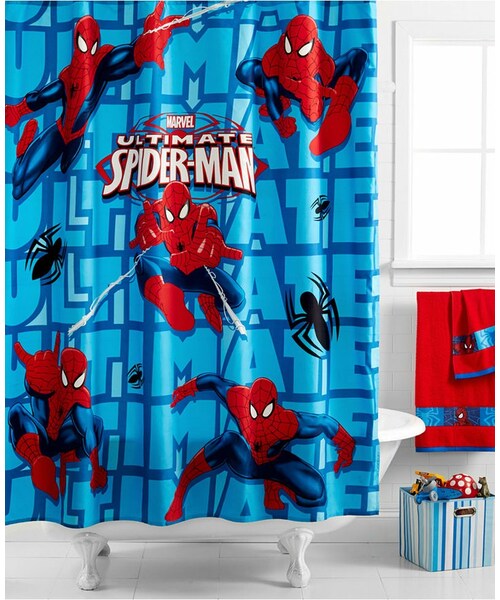 Disney(ディズニー)の「Marvel Spiderman Shower Curtain(バス/トイレグッズ・Multi)」の1枚目の写真