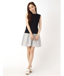 E hyphen world gallery | ケーブルT/NニットギャザーSKドッキングOP(ワンピース/ドレス)