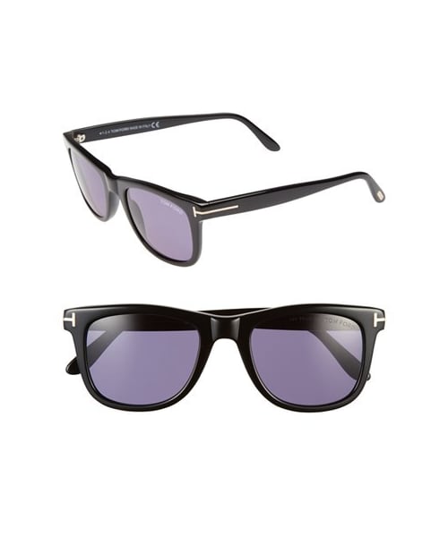 TOM FORD（トム フォード）の「Tom Ford 'Leo' 52mm Retro Sunglasses（サングラス・レディース・Shiny Black/Tortoise Havana）」の3枚目の写真