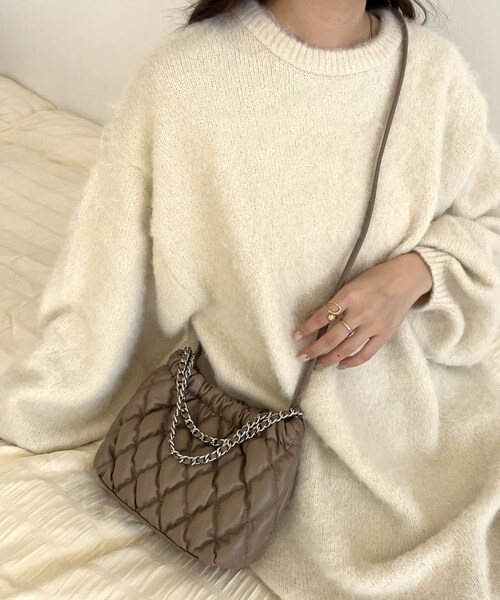 prose verse(プロズヴェール)の「2WAYキルティングミニバッグ(ショルダーバッグ・レディース・グレージュ/ブラック・FREE)」の1枚目の写真