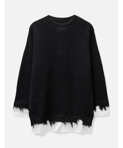 Bi-Fabric Knit Sweater