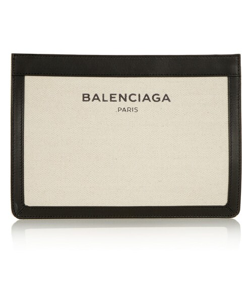 Balenciaga（バレンシアガ）の「Balenciaga Leather-trimmed cotton-canvas shoulder