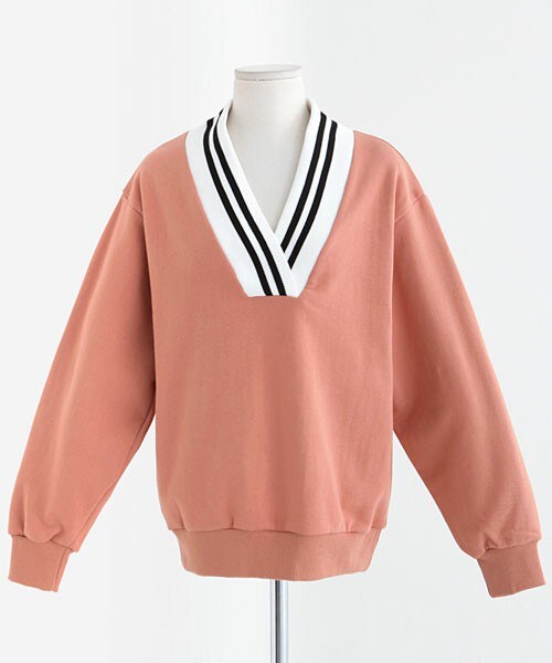 DHOLIC（ディーホリック）の「チルデンスウェットプルオーバー（スウェット・レディース・ブラック/ディープオレンジ/ディープスカイブルー/ホワイト・FREE）」の4枚目の写真