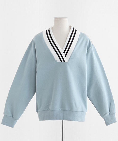 DHOLIC（ディーホリック）の「チルデンスウェットプルオーバー（スウェット・レディース・ブラック/ディープオレンジ/ディープスカイブルー/ホワイト・FREE）」の3枚目の写真