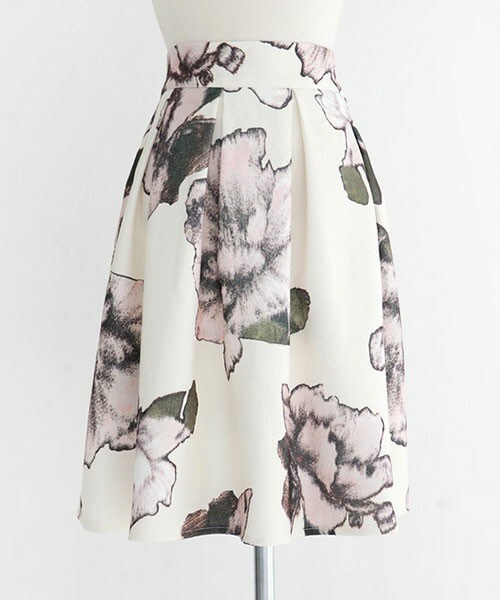 DHOLIC（ディーホリック）の「ビッグフラワープリントフレアスカート（スカート・レディース・ダークネイビー/アイボリー・free）」の2枚目の写真