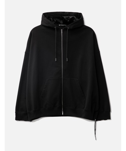 Fuzzy Logo Zip Up Hoodie
