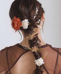 Kastane | 【CHACO×Kastane】フラワー髪飾り オレンジゴールドSET(その他ヘアアクセサリー)
