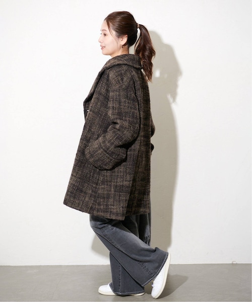 23AW✨ジャーナルスタンダード　BALLIツイードビッグカラーミドルコート JOURNAL STANDARD（ジャーナルスタンダード）の「BALLIツイードビッグ