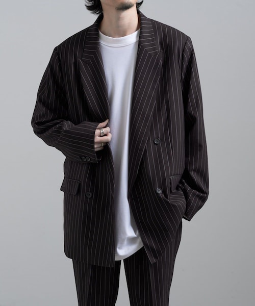 Lui's（ルイス）の「ストライプダブルjkt（テーラードジャケット