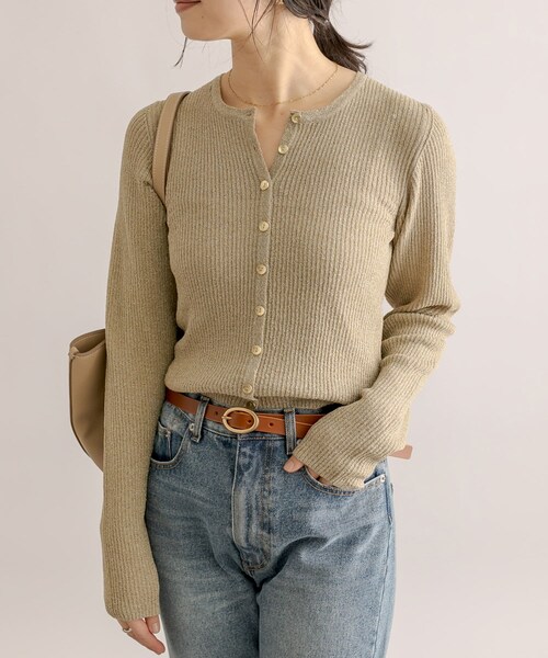 予約【2way】ラメブークレーショートカーディガン