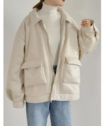 Re:EDIT（リエディ）の「ムートンボアビックポケットミドル丈ステンカラーコート（その他）」