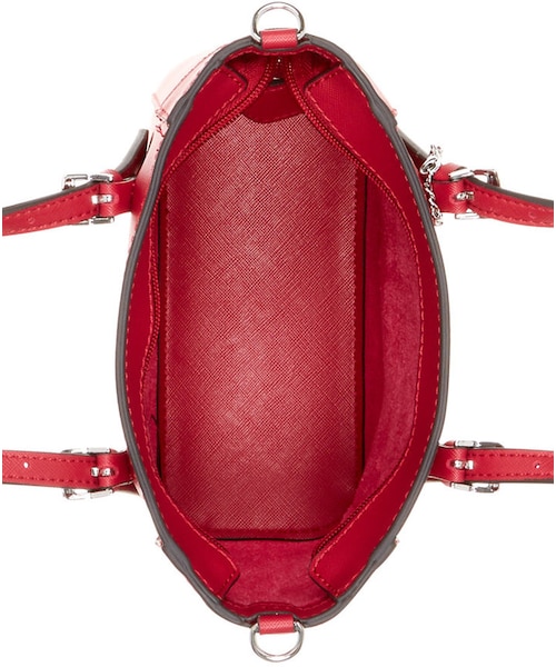 Guess(ゲス)の「GUESS Delancy Petite Tote with Crossbody Strap(ショルダーバッグ・レディース・White/Black White Checker/Coral/Black)」の4枚目の写真