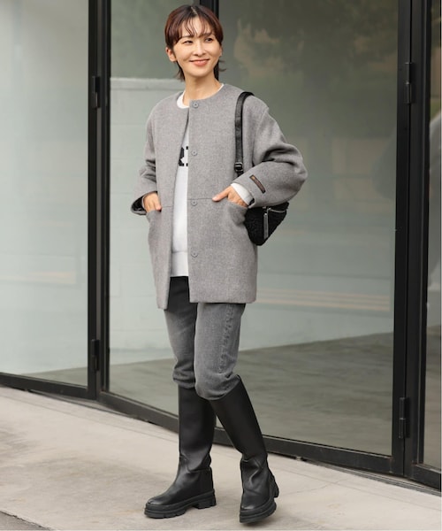 JOURNAL STANDARD⭐︎スーパーファインビーバークルーネックコート JOURNAL STANDARD relume（ジャーナルスタンダード レリューム