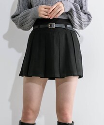 OLIVE des OLIVE | ベルト付きボックスプリーツミニスカート(スカート)