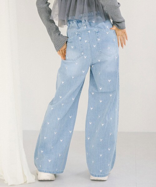 OLIVE des OLIVE(オリーブデオリーブ)の「2WAYライズキラキラハートデニムパンツ(デニムパンツ・レディース・ブルー/ブルー系その他・S/M)」の2枚目の写真