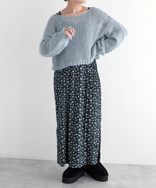 w closet（ダブルクローゼット）の「ベロア花柄ワンピース（）」 - WEAR