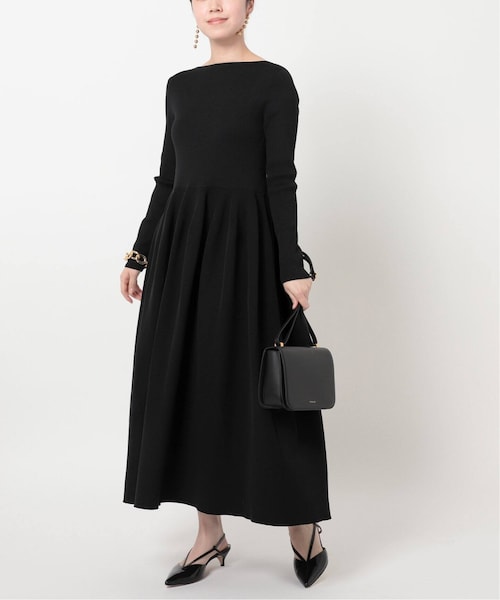 美品　イエナ ニットフレアワンピース 23AW ブラック　FREE 美品 イエナ ニットフレアワンピース 23AW ブラック FREE