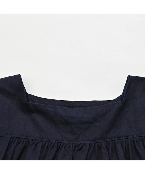 美品✨45R 藍納戸栗サテンのボレロ カットワーク レース 墨黒　F 45R（フォーティファイブアール）の「インディゴ粟サテンの