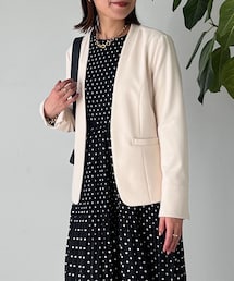 un dix cors（アンディコール）の「​​​​​​​《予約》ハイストレッチジョーゼットジャケット（ノーカラージャケット・レディース）」