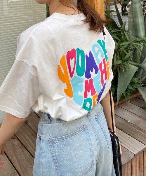 OUTLET(アウトレット)の「ハート刺繍Tシャツ(トップス・レディース・クロ/ブルー/オフシロ/オートミール・FREE)」の7枚目の写真