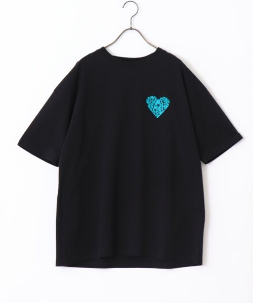 OUTLET(アウトレット)の「ハート刺繍Tシャツ(トップス・レディース・クロ/ブルー/オフシロ/オートミール・FREE)」の13枚目の写真