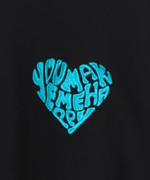 OUTLET(アウトレット)の「ハート刺繍Tシャツ(トップス・レディース・クロ/ブルー/オフシロ/オートミール・FREE)」の14枚目の写真