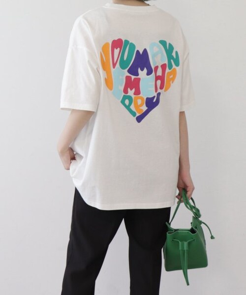 OUTLET(アウトレット)の「ハート刺繍Tシャツ(トップス・レディース・クロ/ブルー/オフシロ/オートミール・FREE)」の11枚目の写真