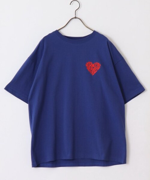 OUTLET(アウトレット)の「ハート刺繍Tシャツ(トップス・レディース・クロ/ブルー/オフシロ/オートミール・FREE)」の17枚目の写真