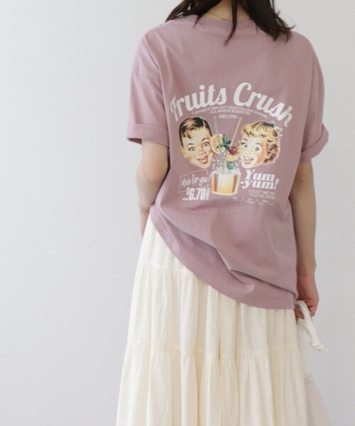 OUTLET(アウトレット)の「アソートプリントTシャツ(トップス・レディース・ブルー/ピンク/スミクロ・FREE)」の5枚目の写真