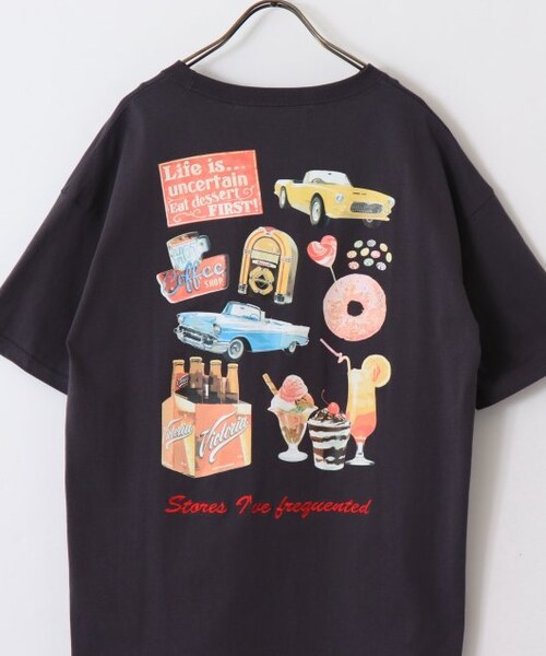 OUTLET(アウトレット)の「アソートプリントTシャツ(トップス・レディース・ブルー/ピンク/スミクロ・FREE)」の15枚目の写真